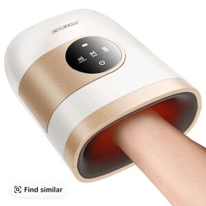 Hand Massager with Heat - White and Gold
